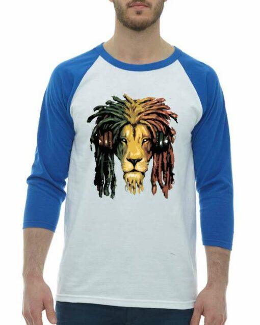 RASTA LION  - Adult Baseball Tee 3/4 Sleeve