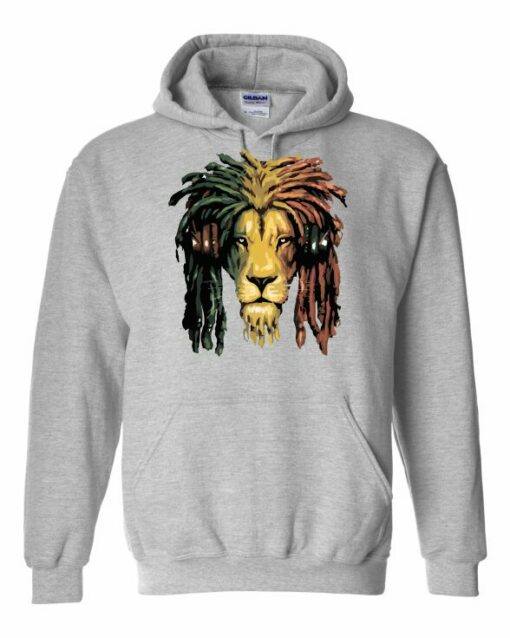 RASTA LION  - Cotton Ouaté Kangourou (Unisexe) Pour Adulte