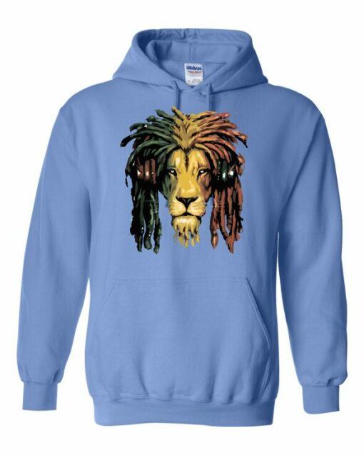 RASTA LION  - Cotton Ouaté Kangourou (Unisexe) Pour Adulte
