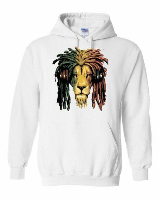 RASTA LION  - Cotton Ouaté Kangourou (Unisexe) Pour Adulte