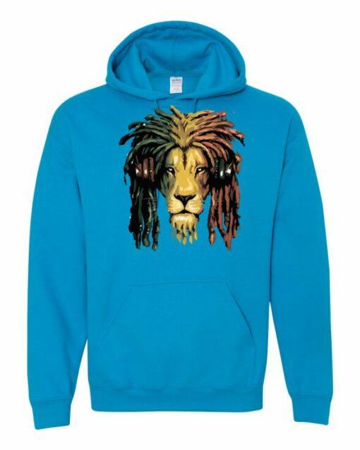 RASTA LION  - Cotton Ouaté Kangourou (Unisexe) Pour Adulte