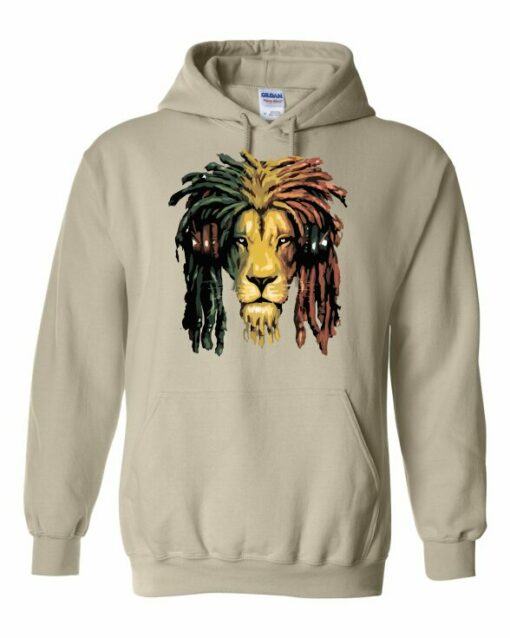 RASTA LION  - Cotton Ouaté Kangourou (Unisexe) Pour Adulte