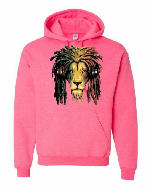 RASTA LION  - Cotton Ouaté Kangourou (Unisexe) Pour Adulte