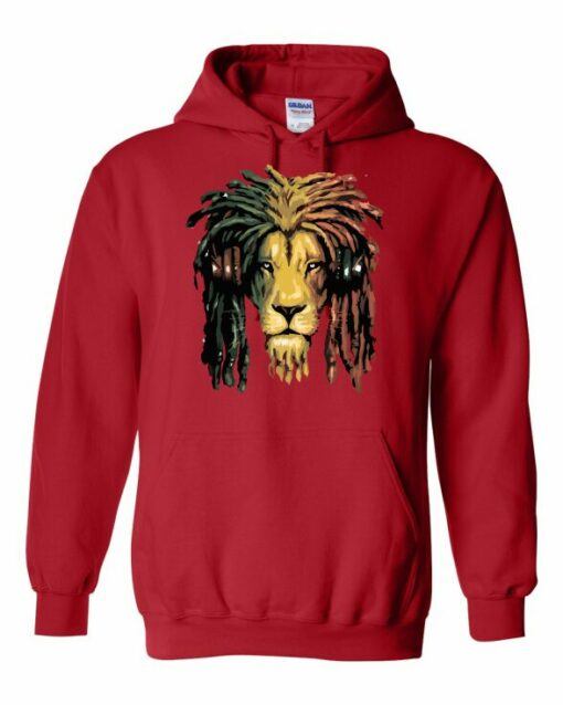 RASTA LION  - Cotton Ouaté Kangourou (Unisexe) Pour Adulte