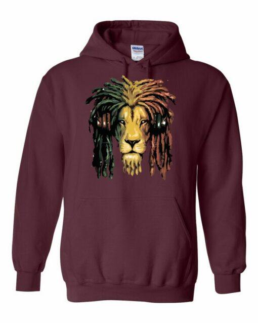 RASTA LION  - Cotton Ouaté Kangourou (Unisexe) Pour Adulte