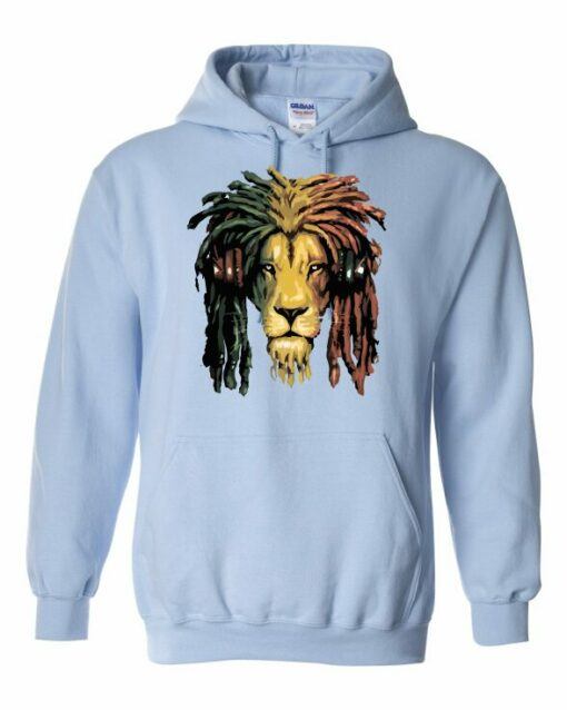 RASTA LION  - Cotton Ouaté Kangourou (Unisexe) Pour Adulte