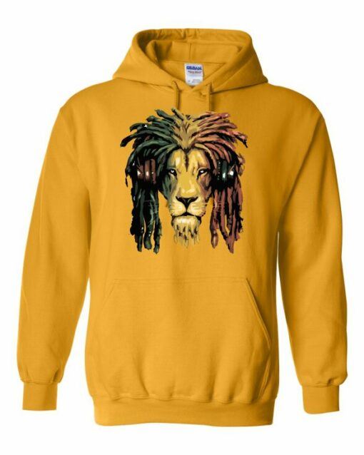 RASTA LION  - Cotton Ouaté Kangourou (Unisexe) Pour Adulte