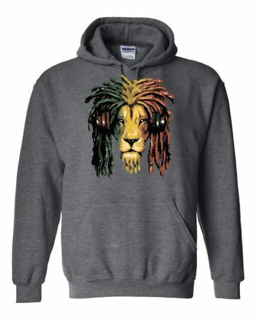 RASTA LION  - Cotton Ouaté Kangourou (Unisexe) Pour Adulte