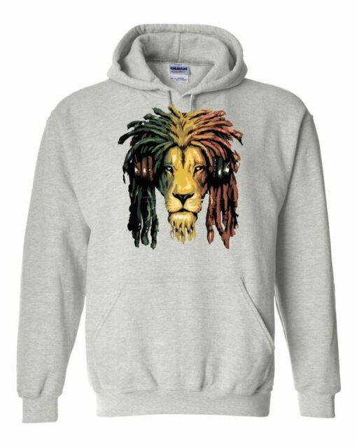 RASTA LION  - Cotton Ouaté Kangourou (Unisexe) Pour Adulte