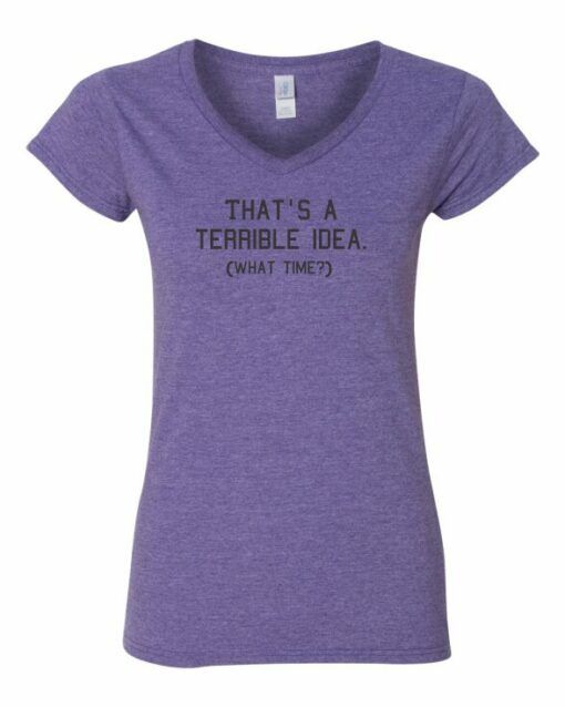 TERRIBLE IDEA  - T-shirt Col V Pour Femmes