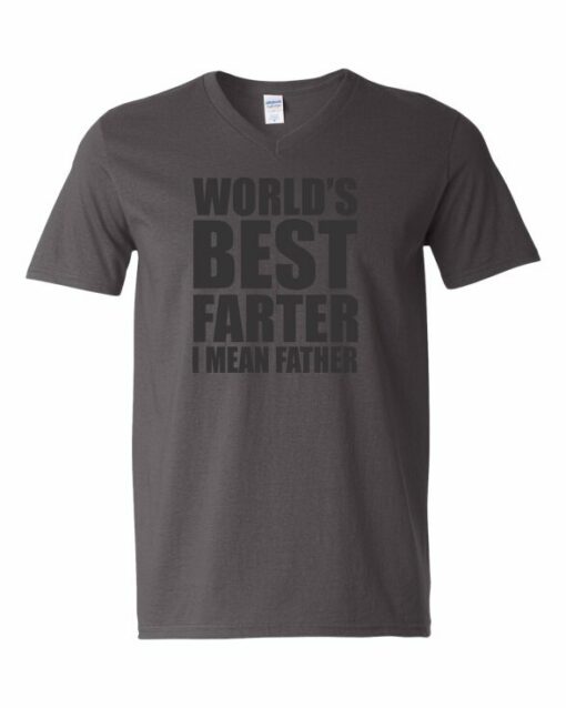 WORLD BEST FARTER I MEAN FATHER  - T-shirt Col V Pour Adultes