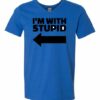 IM WITH STUPID - Adult V-neck T-shirt
