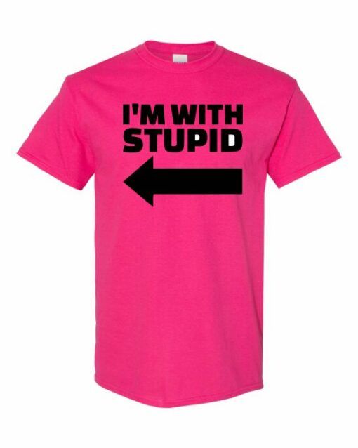 IM WITH STUPID  - T-shirt Col Rond Pour Adultes