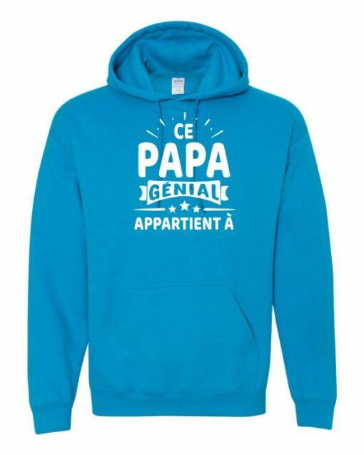 CE PAPA GENIAL APPARTIENT A  - Cotton Ouaté Kangourou (Unisexe) Pour Adulte