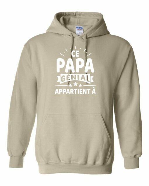 CE PAPA GENIAL APPARTIENT A  - Cotton Ouaté Kangourou (Unisexe) Pour Adulte