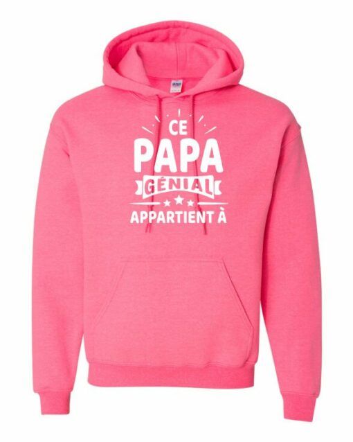 CE PAPA GENIAL APPARTIENT A  - Cotton Ouaté Kangourou (Unisexe) Pour Adulte