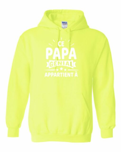 CE PAPA GENIAL APPARTIENT A  - Cotton Ouaté Kangourou (Unisexe) Pour Adulte