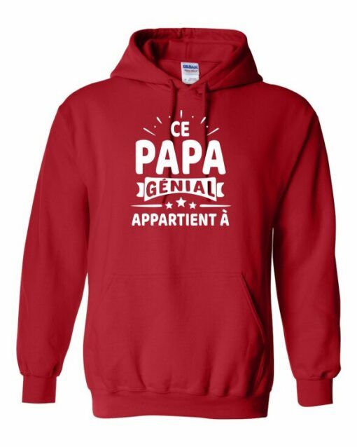 CE PAPA GENIAL APPARTIENT A  - Cotton Ouaté Kangourou (Unisexe) Pour Adulte