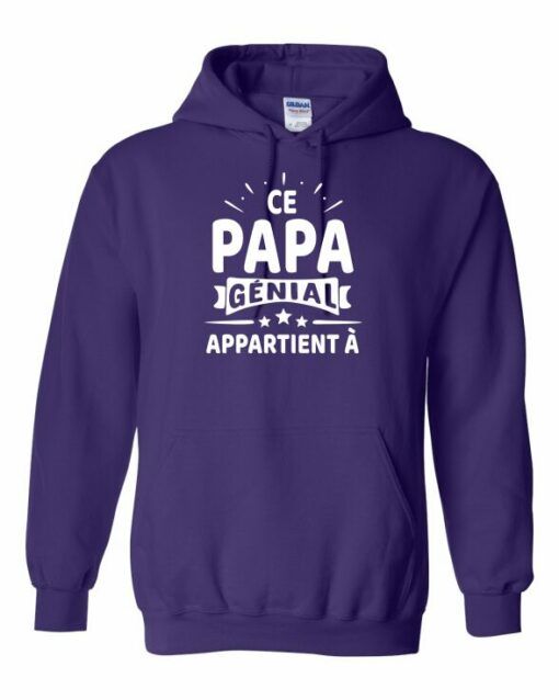 CE PAPA GENIAL APPARTIENT A  - Cotton Ouaté Kangourou (Unisexe) Pour Adulte