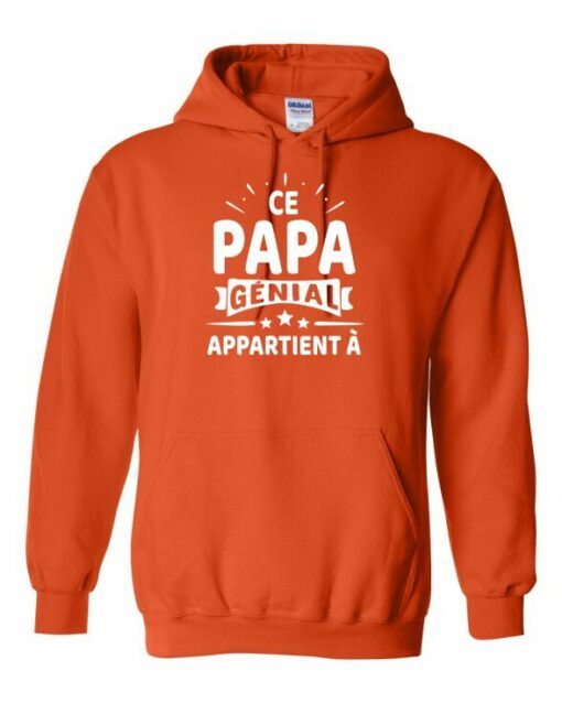 CE PAPA GENIAL APPARTIENT A  - Cotton Ouaté Kangourou (Unisexe) Pour Adulte