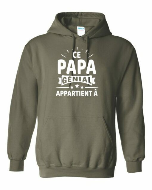 CE PAPA GENIAL APPARTIENT A  - Cotton Ouaté Kangourou (Unisexe) Pour Adulte
