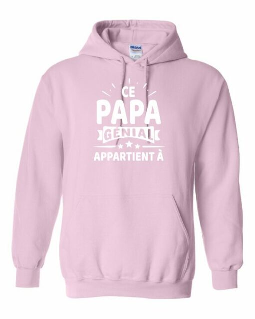 CE PAPA GENIAL APPARTIENT A  - Cotton Ouaté Kangourou (Unisexe) Pour Adulte