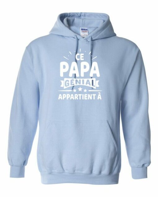 CE PAPA GENIAL APPARTIENT A  - Cotton Ouaté Kangourou (Unisexe) Pour Adulte