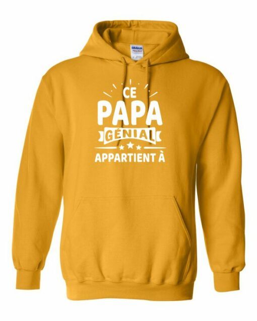 CE PAPA GENIAL APPARTIENT A  - Cotton Ouaté Kangourou (Unisexe) Pour Adulte