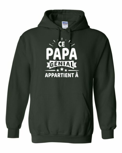 CE PAPA GENIAL APPARTIENT A  - Cotton Ouaté Kangourou (Unisexe) Pour Adulte