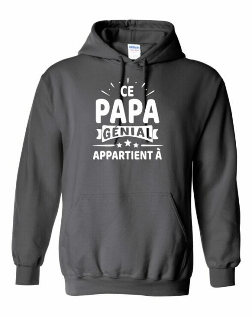 CE PAPA GENIAL APPARTIENT A  - Cotton Ouaté Kangourou (Unisexe) Pour Adulte