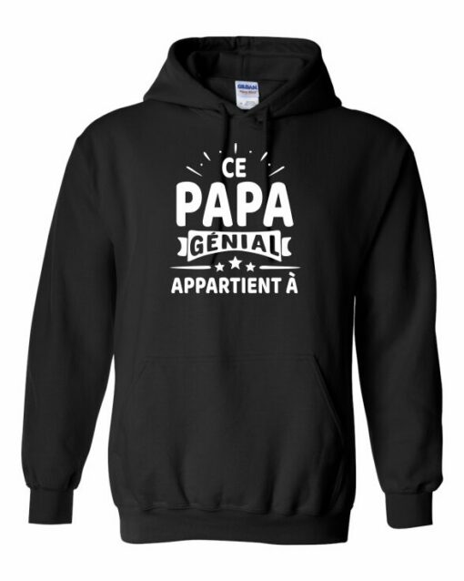 CE PAPA GENIAL APPARTIENT A  - Cotton Ouaté Kangourou (Unisexe) Pour Adulte